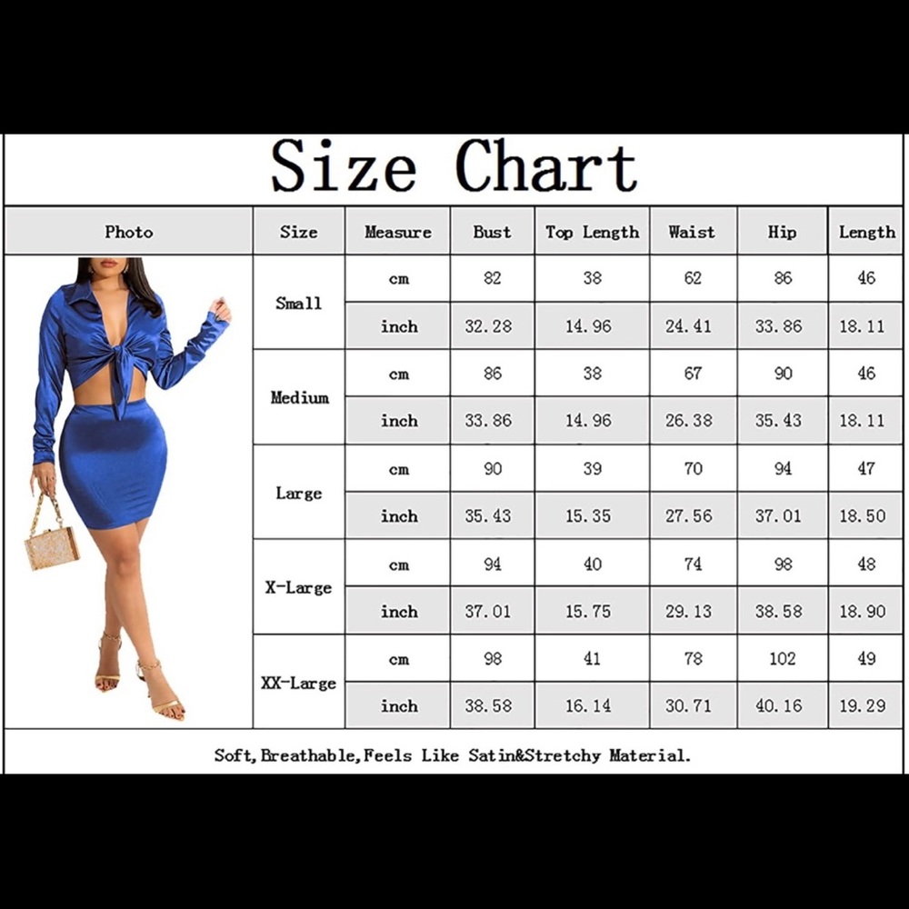 New Royal Blue Outfit 2 pc set Size X-Large - Picture 4 of 8